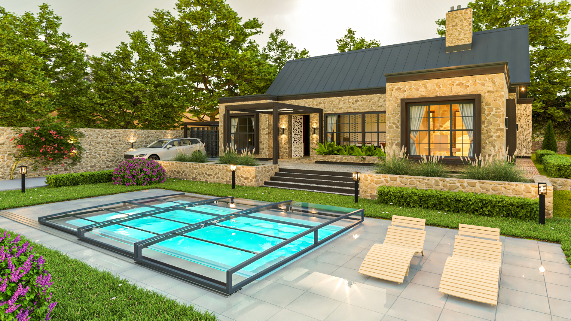 Prestige90М Poolüberdachung Prestige 90 M