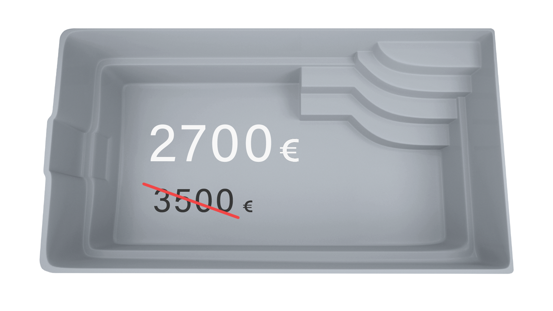 OFFER sevilla gray eur GFK Pool Spanien Grau 6,2 x 3 x 1,46 m
