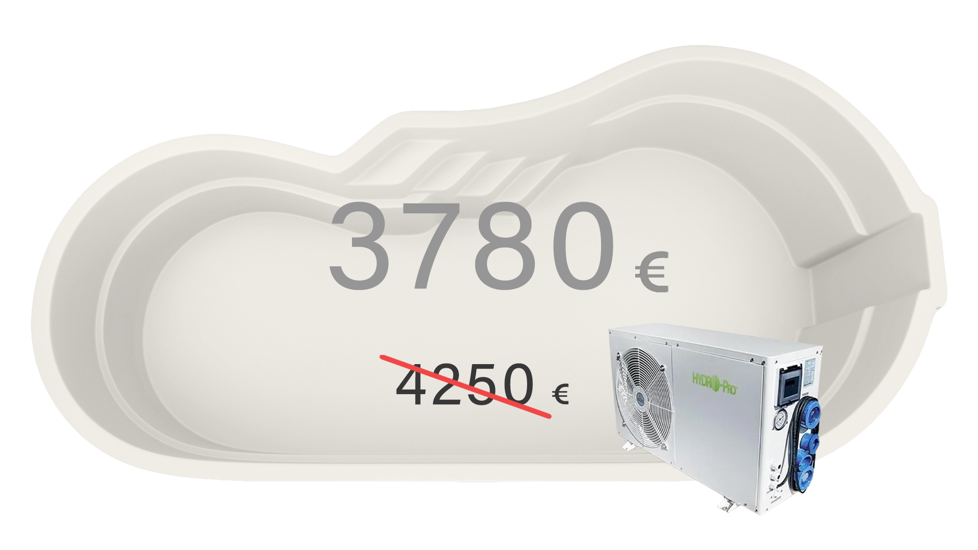 portugal sale white 13.05.26eur GFK Pool Portugal Weiß 6,4 x 3,2 x 1,2 - 1,6 m