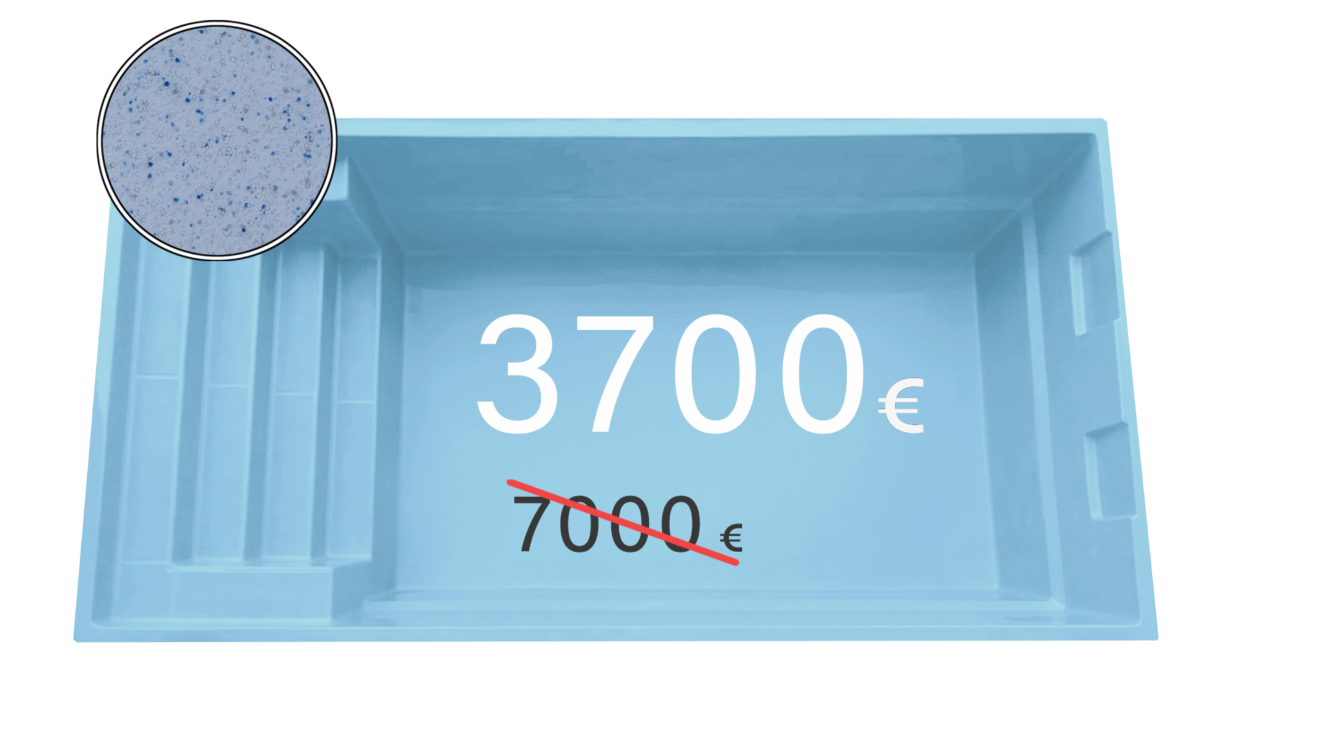 OFFER AURORA A6 TOP COT 3D BLUE EUR GFK Pool Aurora 3D-Blau Verstärkte Ausführung + TOP-KOT 6 x 3 x 1,5 m
