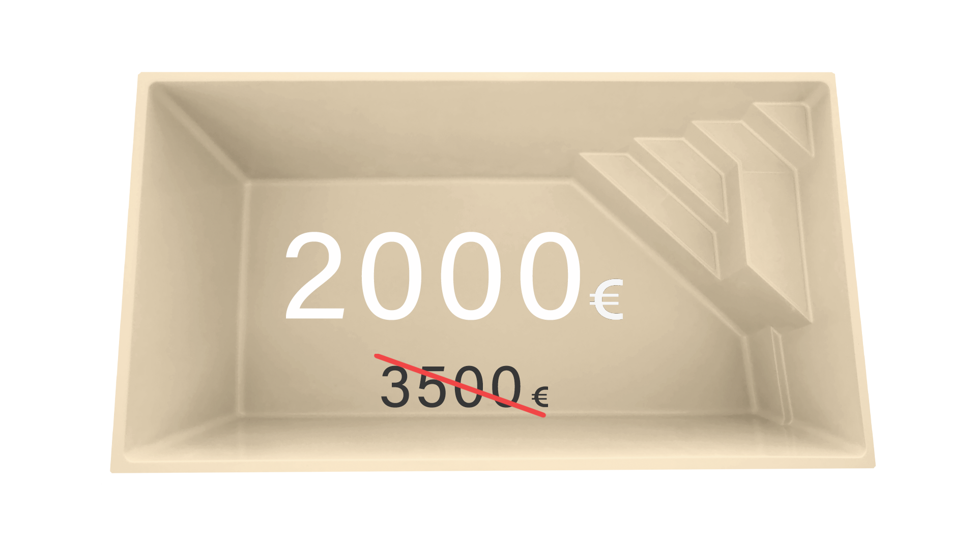 OFFER N6 UZ SEND EUR GFK Pool Nightfall Sandfarben 6 x 2,7 x 1,5 m