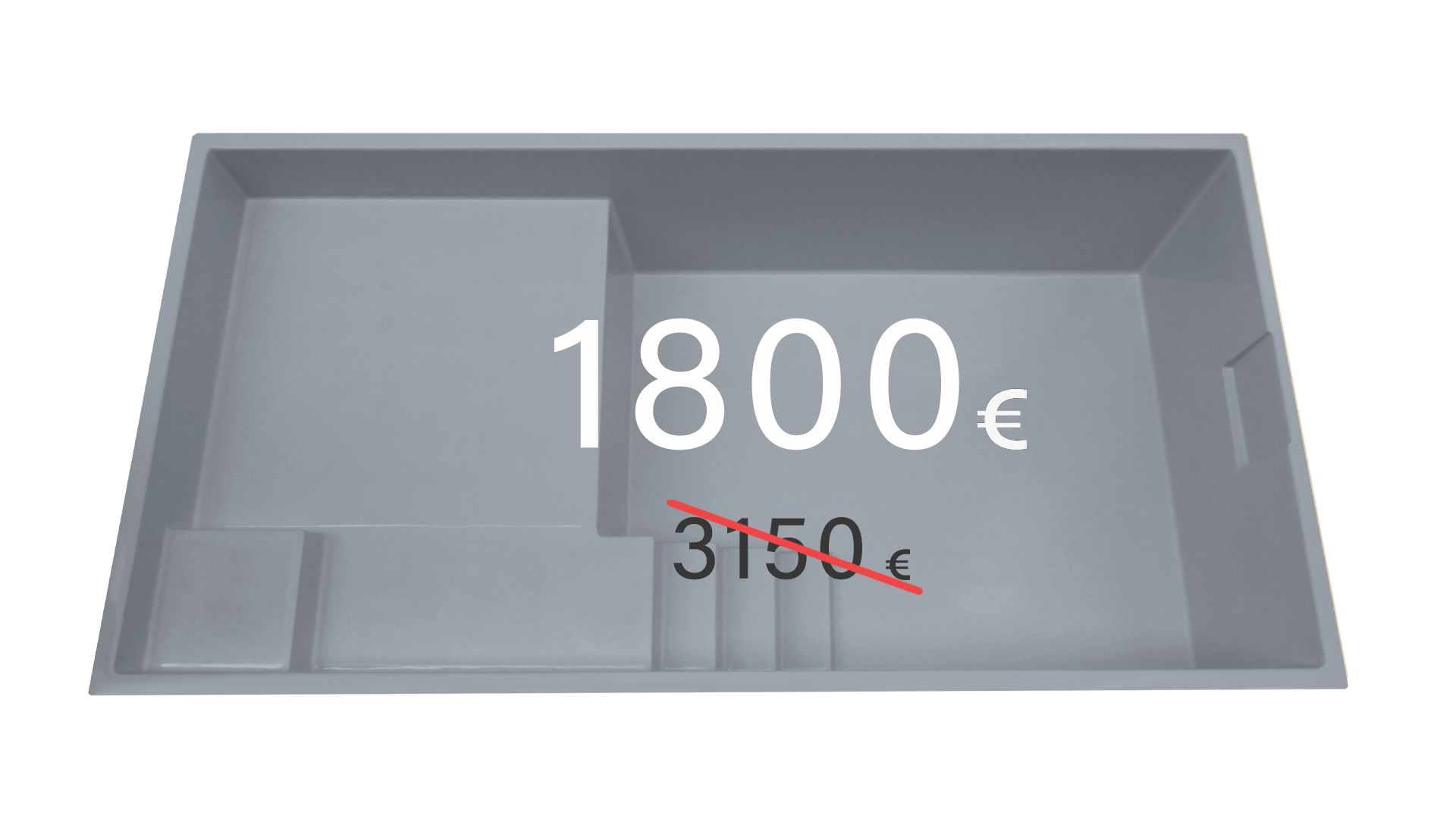 OFFER P5 GRAY EUR GFK Pool Phoebus Grau 5 x 2,7 x 0,4-1,1 m