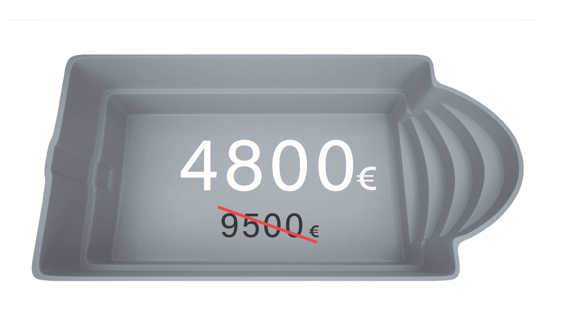 OFFER ROMA BPR 10,3 GRAY EUR GFK Pool Italien Grau 10,3 x 3,7 x 1,5 m