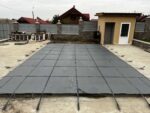 Pool-Sicherheitsabdeckung in Grau