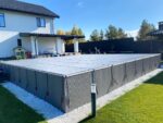 Pool-Sicherheitsabdeckung in Grau
